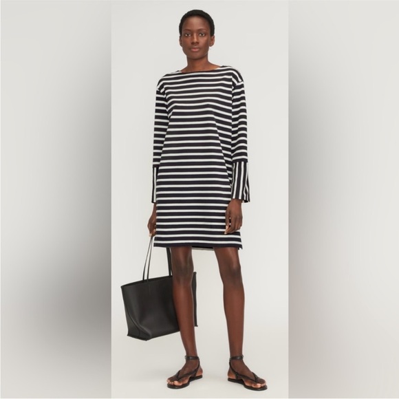 Everlane Dresses & Skirts - Everlane Navy and White Striped Long Sleeve Dress, new without tags